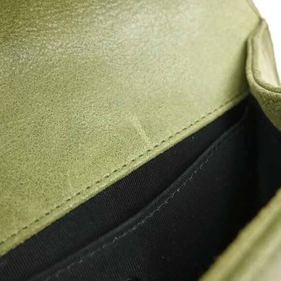 Boy Chanel Khaki Calfskin Medium Chain Shoulder Bag NQ00948 - Picture 10 of 10